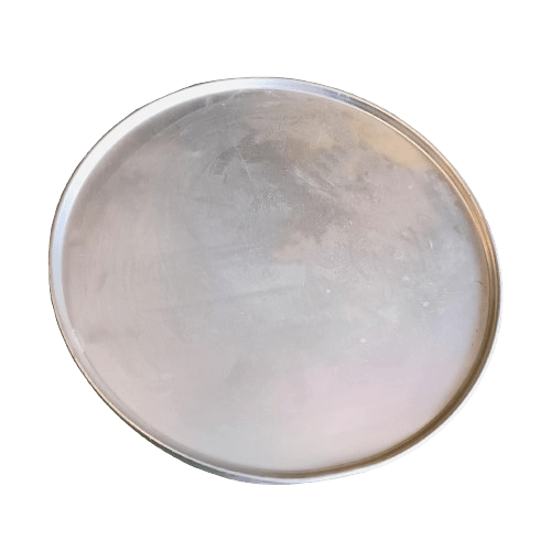 ALUMINIUM ROUND SERVING TRAY (NATURAL)